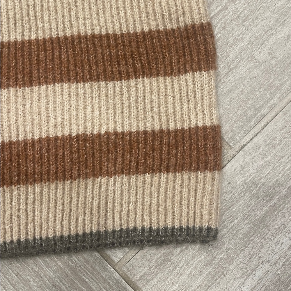 Striped Beige and Brown Women’s Sweater - Picture 3 of 3